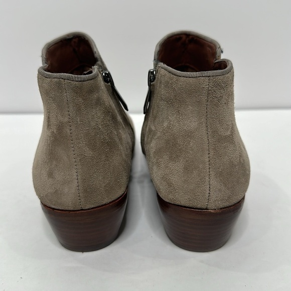 Sam Edelman Tan Suede Upper Leather Petty Round Toe Ankle Boots with Side Zip 8M - Picture 5 of 16